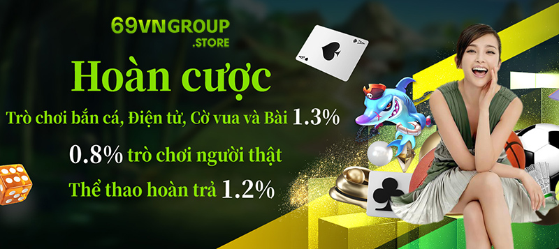 Nhà cái 69VN hoàn tiền thua cược mỗi tuần